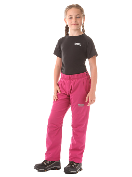 Růžové dětské zateplené outdoorové kalhoty FLARE